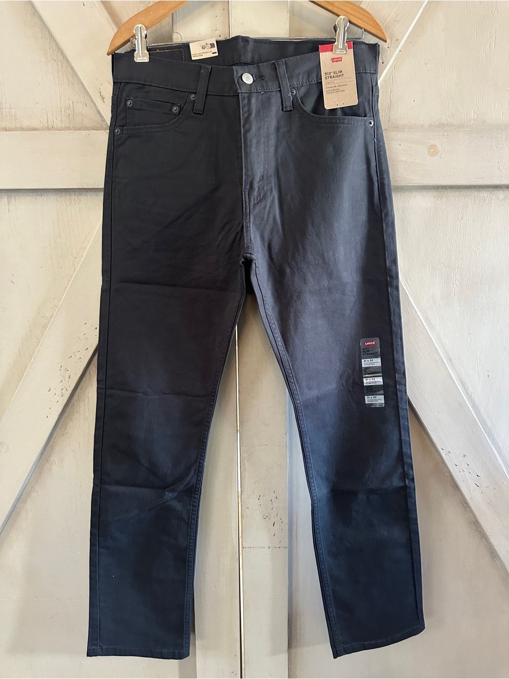 Levi’s 513 Slim Straight Stretch Jeans Black 31x32 Men’s NWT